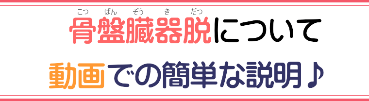骨盤臓器脱について動画での簡単な説明♪